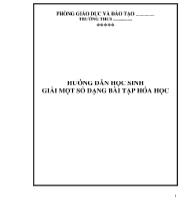 Hướng dẫn học sinh giải một số dạng bài tập Hóa học